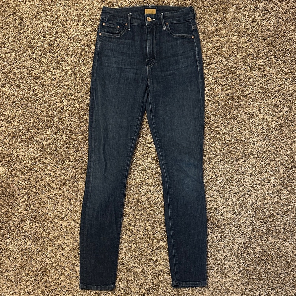 MOTHER High Waisted Looker Jeans Clean Sweep 25 Blue